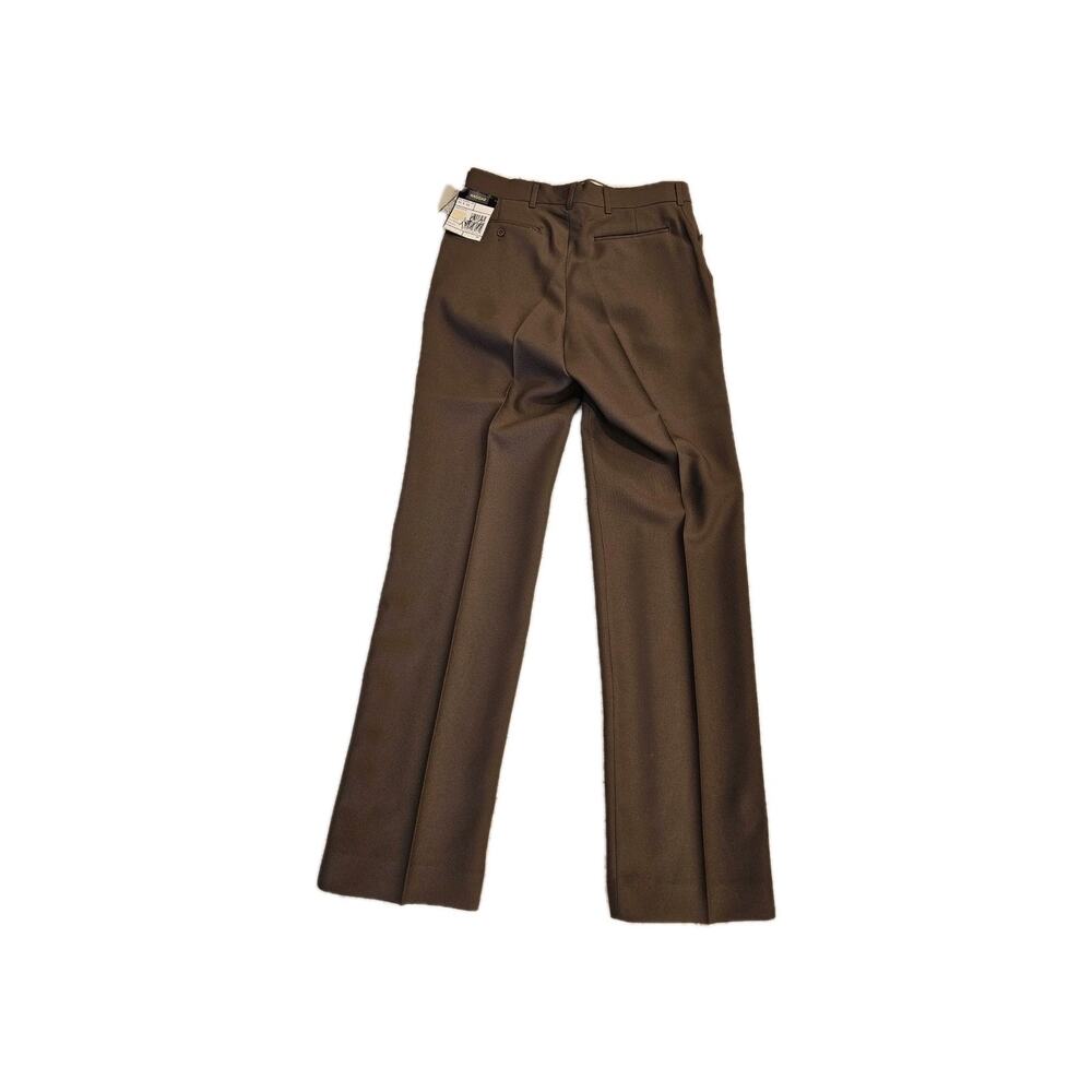 Vintage Men's 80s HAGGAR Slacks Pants Disco Polyester Brown 33x34 NWT Deadstock - Picture 2 of 9